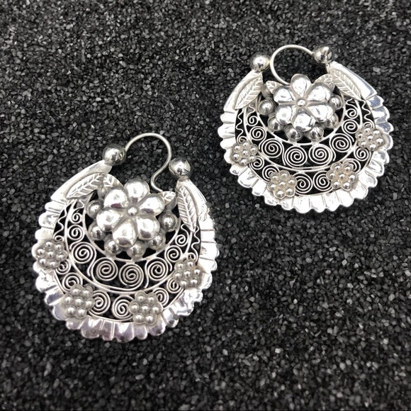 Filigree .925 silver earrings - Picture 6 of 8